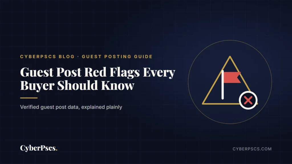 Red flag warning illustration for a guide to guest post red flags, PBNs and link farms