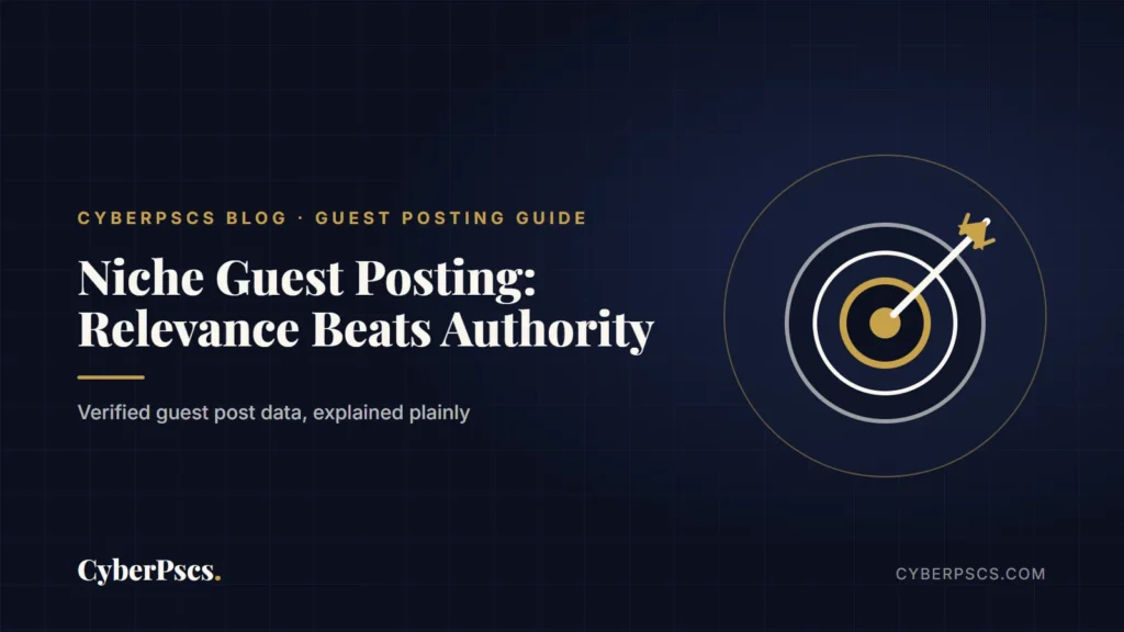 Target illustration for a guide on niche guest posting and why topic relevance beats raw authority