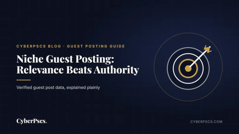 Target illustration for a guide on niche guest posting and why topic relevance beats raw authority